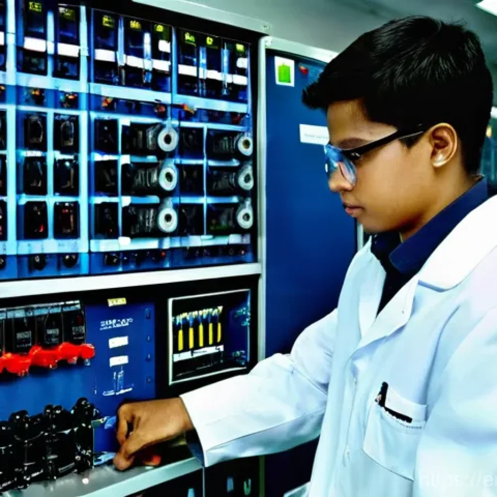 전자기술사 실기시험 장비 설치 및 조작 - **Electrotechnology Practical Exam Focus:**
    A determined young adult electrotechnology student, ...