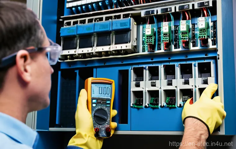 전자기술사 실기시험 장비 설치 및 조작 - **Precision Wiring and Safety:**
    A close-up shot of an electrician's hands, wearing appropriate ...