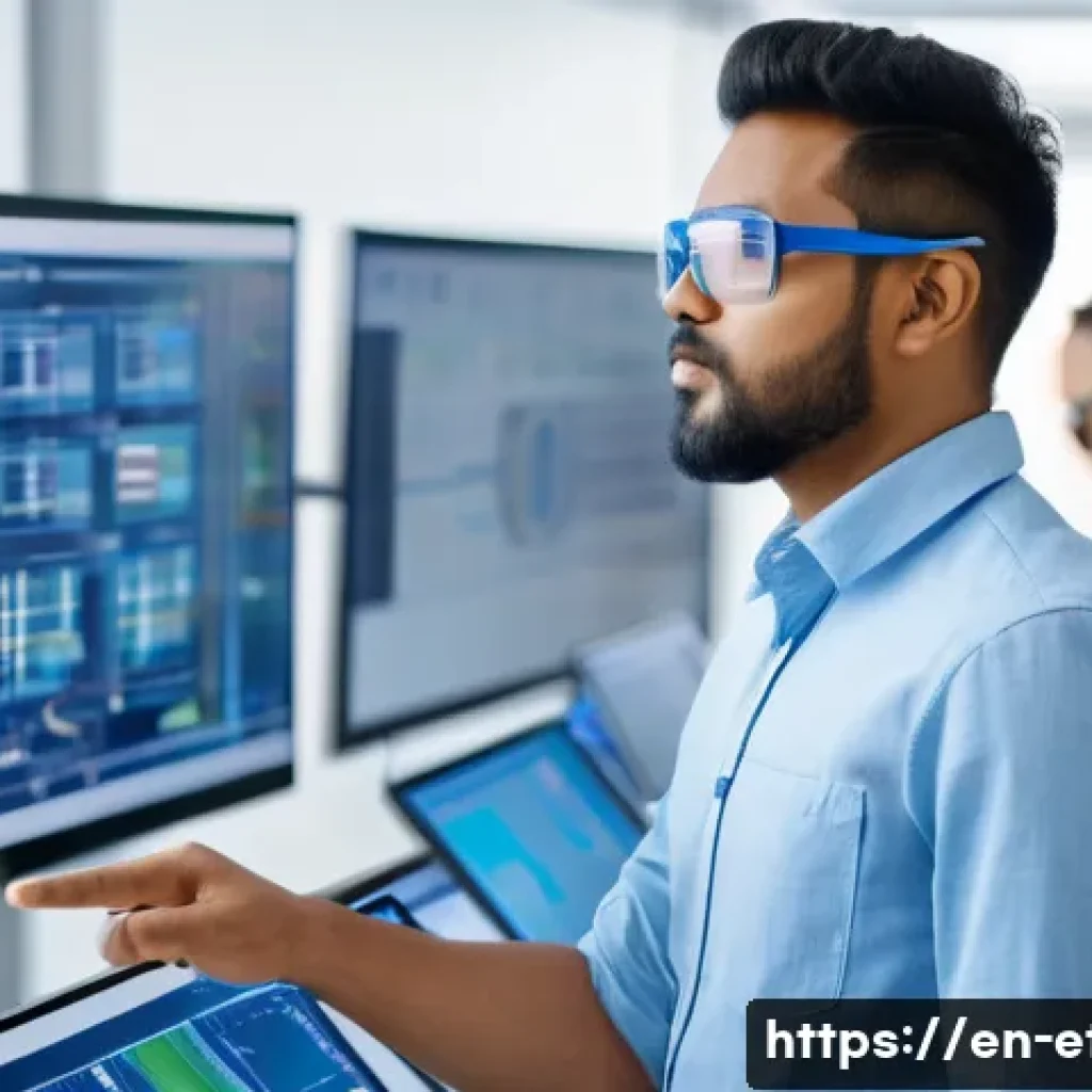 전자기술사 자격증과 직무 연계성 - A professional electrotechnical engineer in a modern industrial control room, wearing safety glasses...