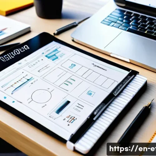 전자기술사 업무일기 작성법 - A modern engineer’s workspace with a clean, organized desk featuring a laptop displaying a digital w...