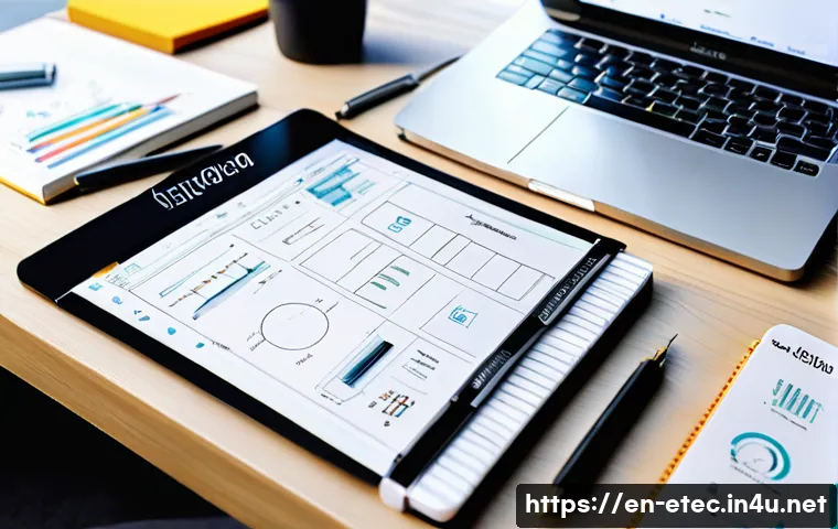 전자기술사 업무일기 작성법 - A modern engineer’s workspace with a clean, organized desk featuring a laptop displaying a digital w...