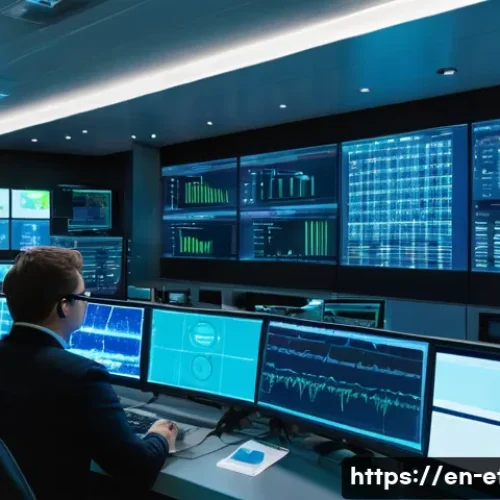 전자기술사와 관련된 국제 표준 이해 - A modern industrial control room featuring engineers working on substation automation systems, multi...