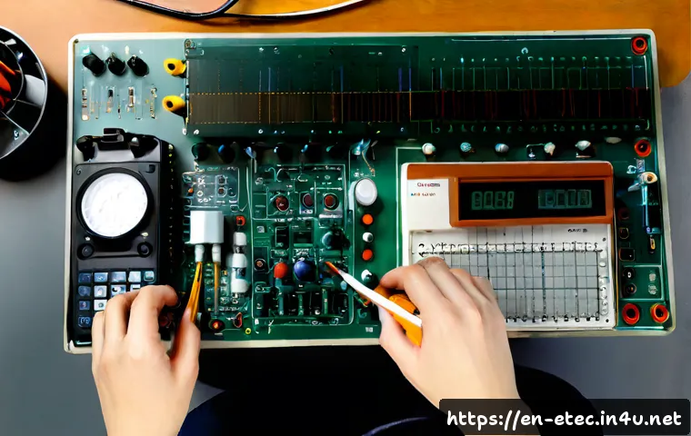 전자기술사 실기 대비 자료 공유 - Photorealistic overhead study desk for an advanced electronics engineering practical examination, ne...